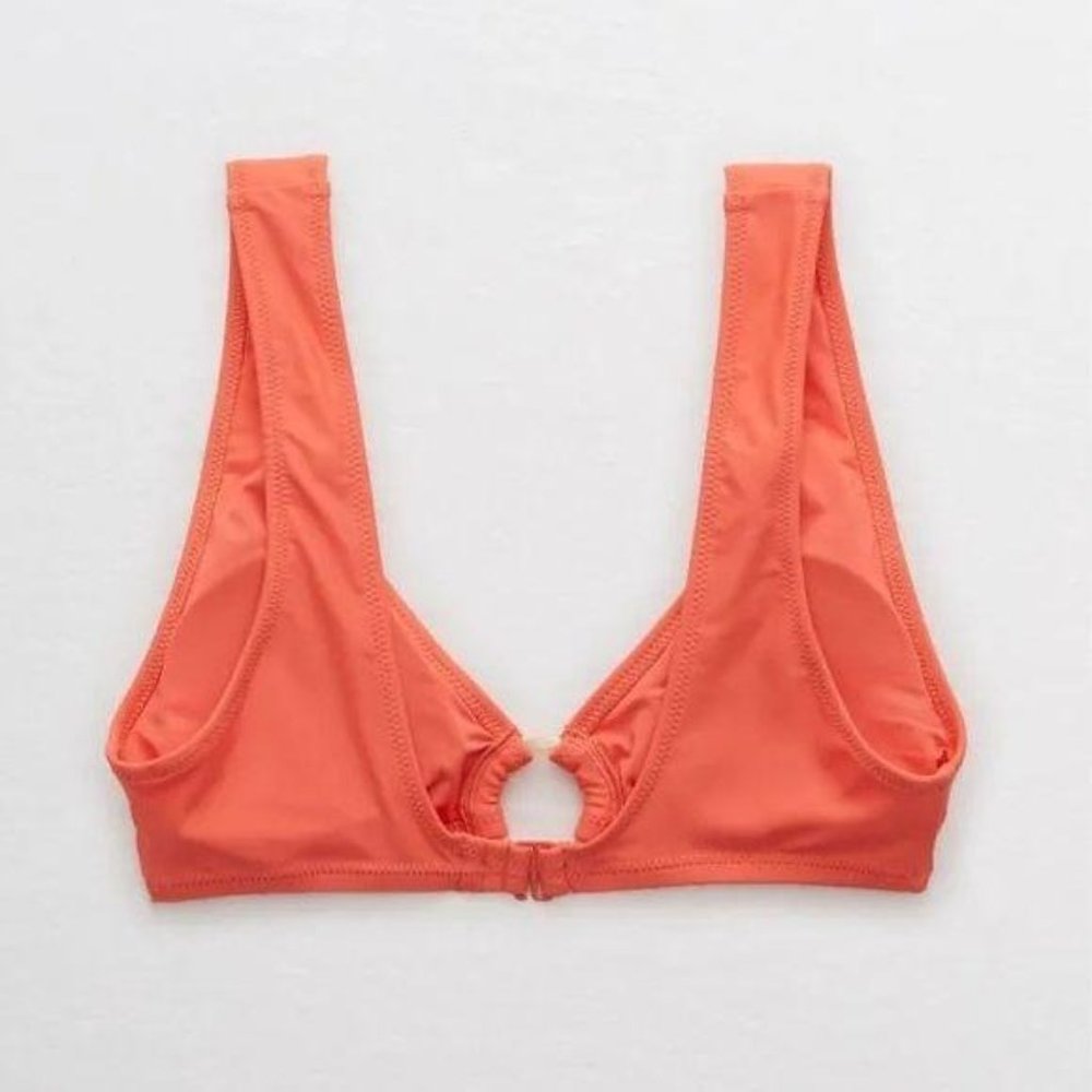 NWT Aerie Melon Wide Strap Plunge Bikini Top - Picture 2 of 8
